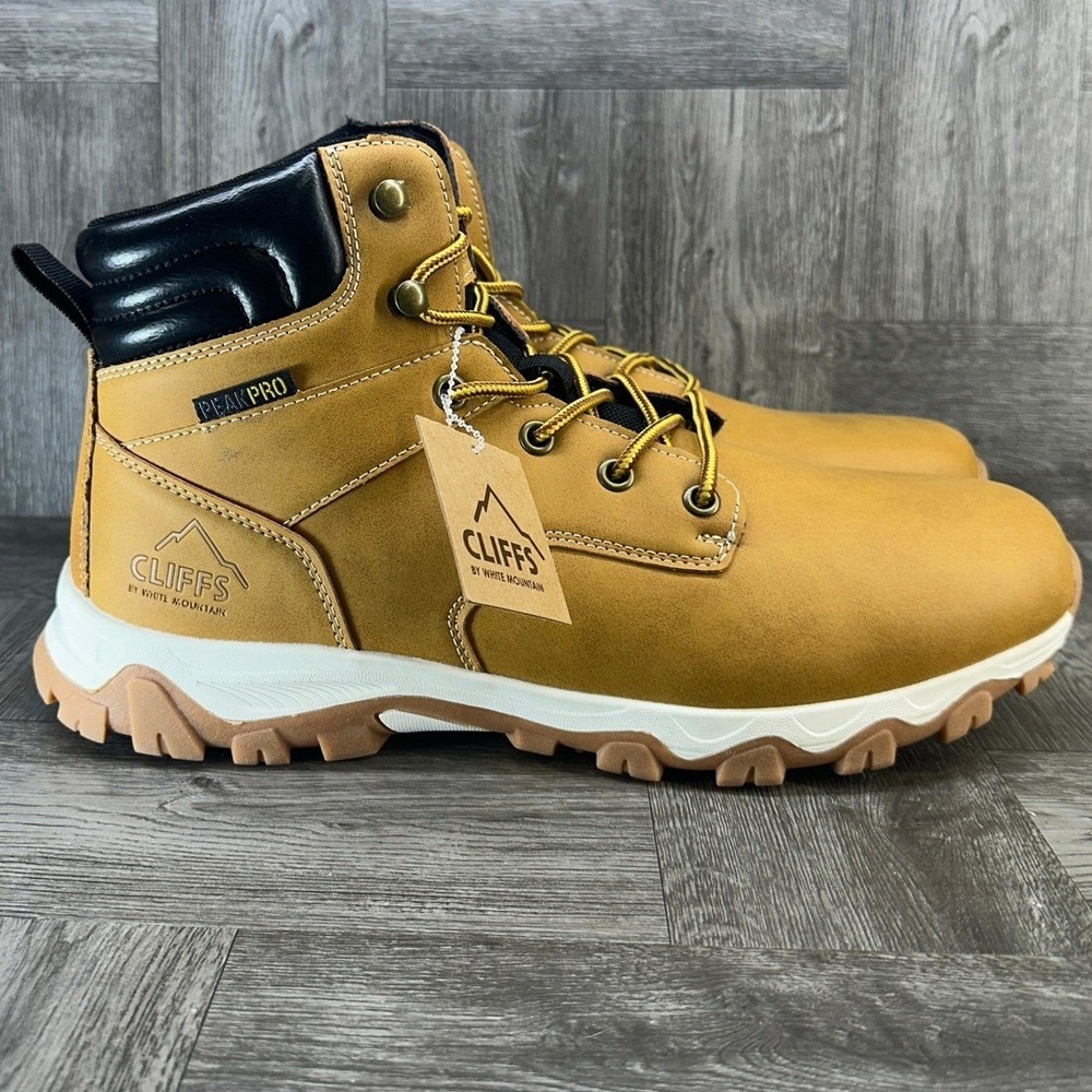 Cliffs by White Mountain Hiking Boots Mens 12 Wheat Tan Rugged Work NEW Ridge-M